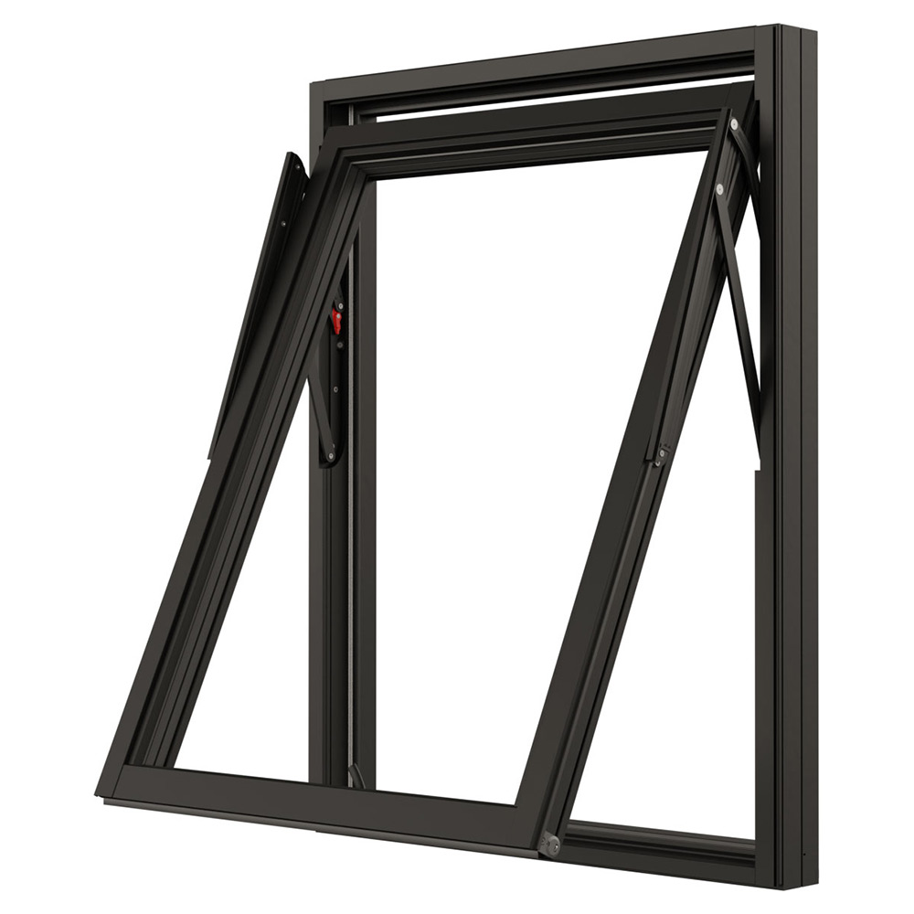 Vridfönster NorDan Svanenmärkt NTech 3-Glas Aluminium BlackLine Svart
