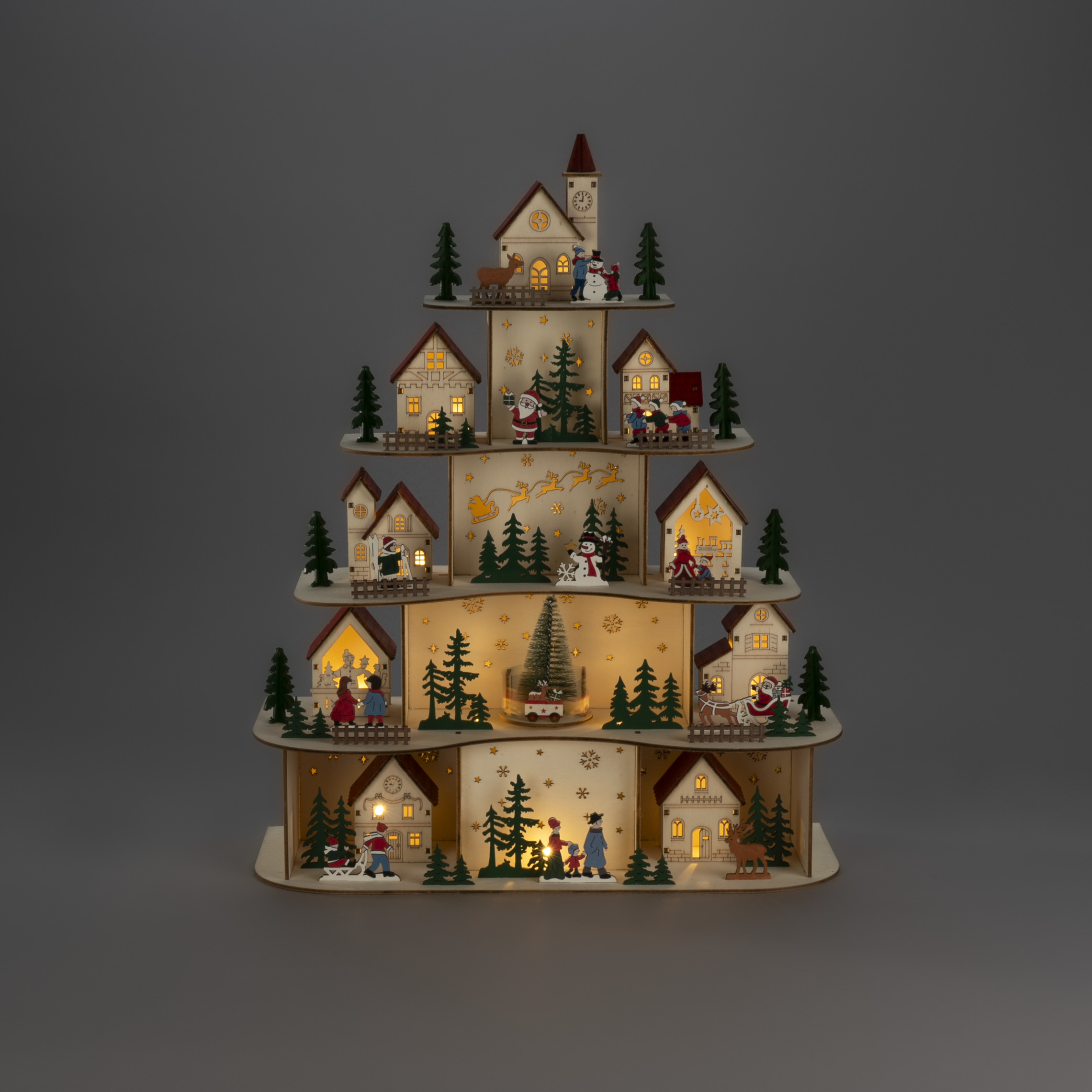 Juldekoration Gnosjö Konstsmide Siluett Julby LED Batteridriven/USB
