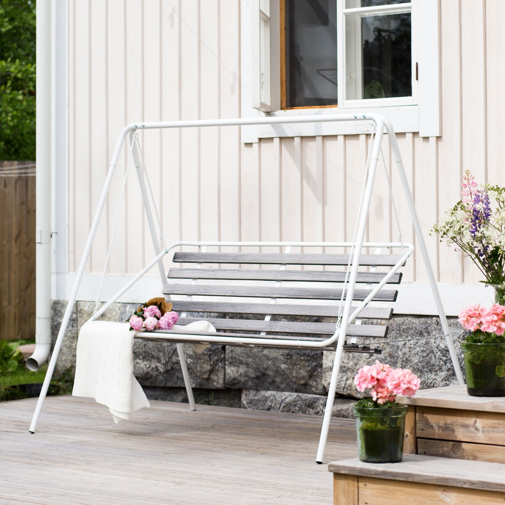 Retro  3-p hammock, vit stumme Vit/Grå