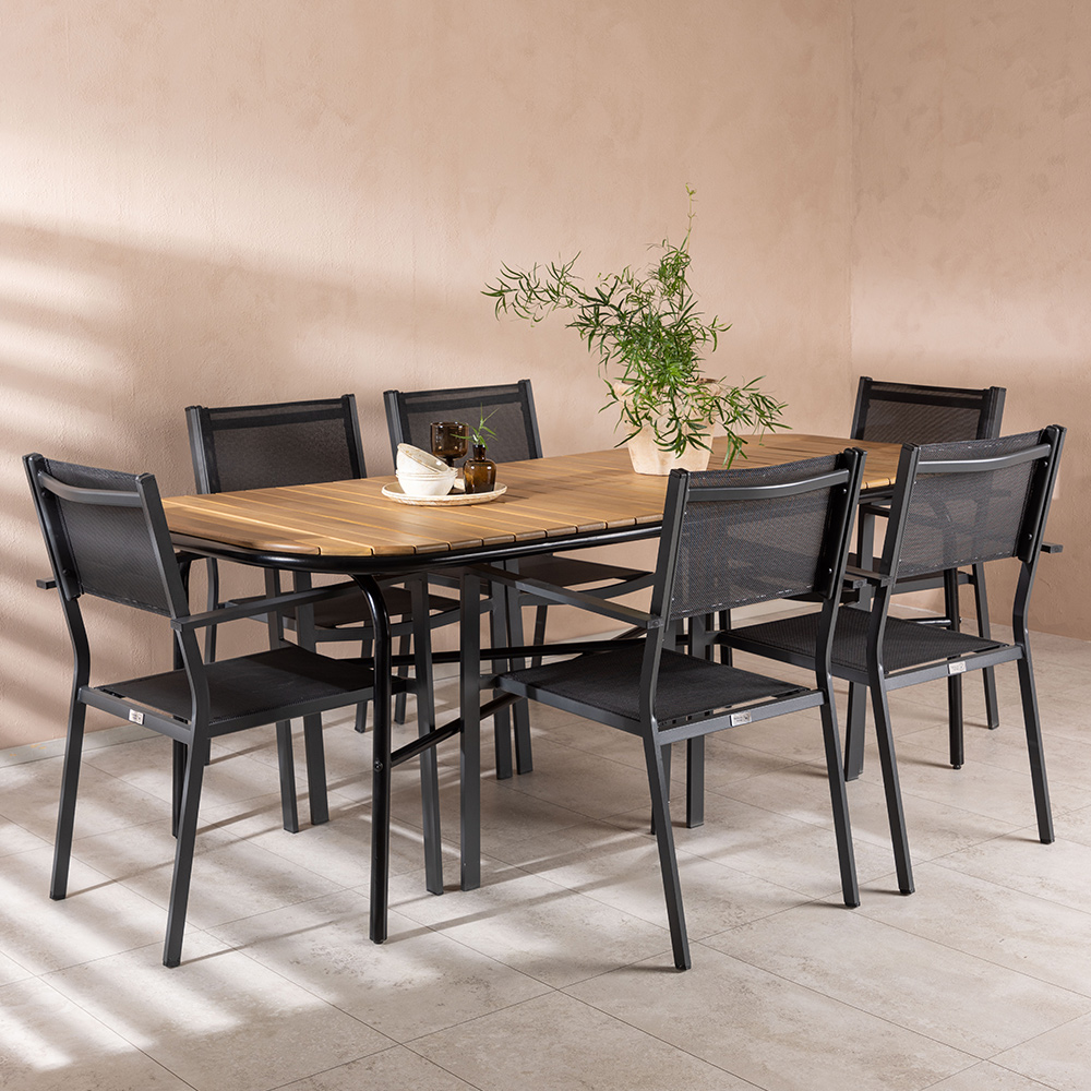 Matgrupp Venture Home Holmbeck Bord med 6 Copacabana Stolar
