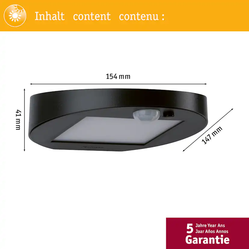Fasadbelysning Solcell Paulmann Ryse LED med Rörelsesensor IP44
