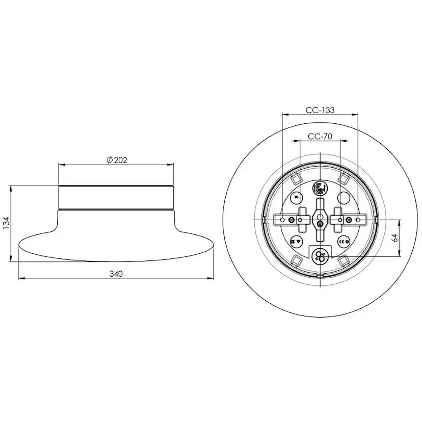 Vägg-/Taklampa Ifö Electric Cairo L IP44 Rak 13W LED