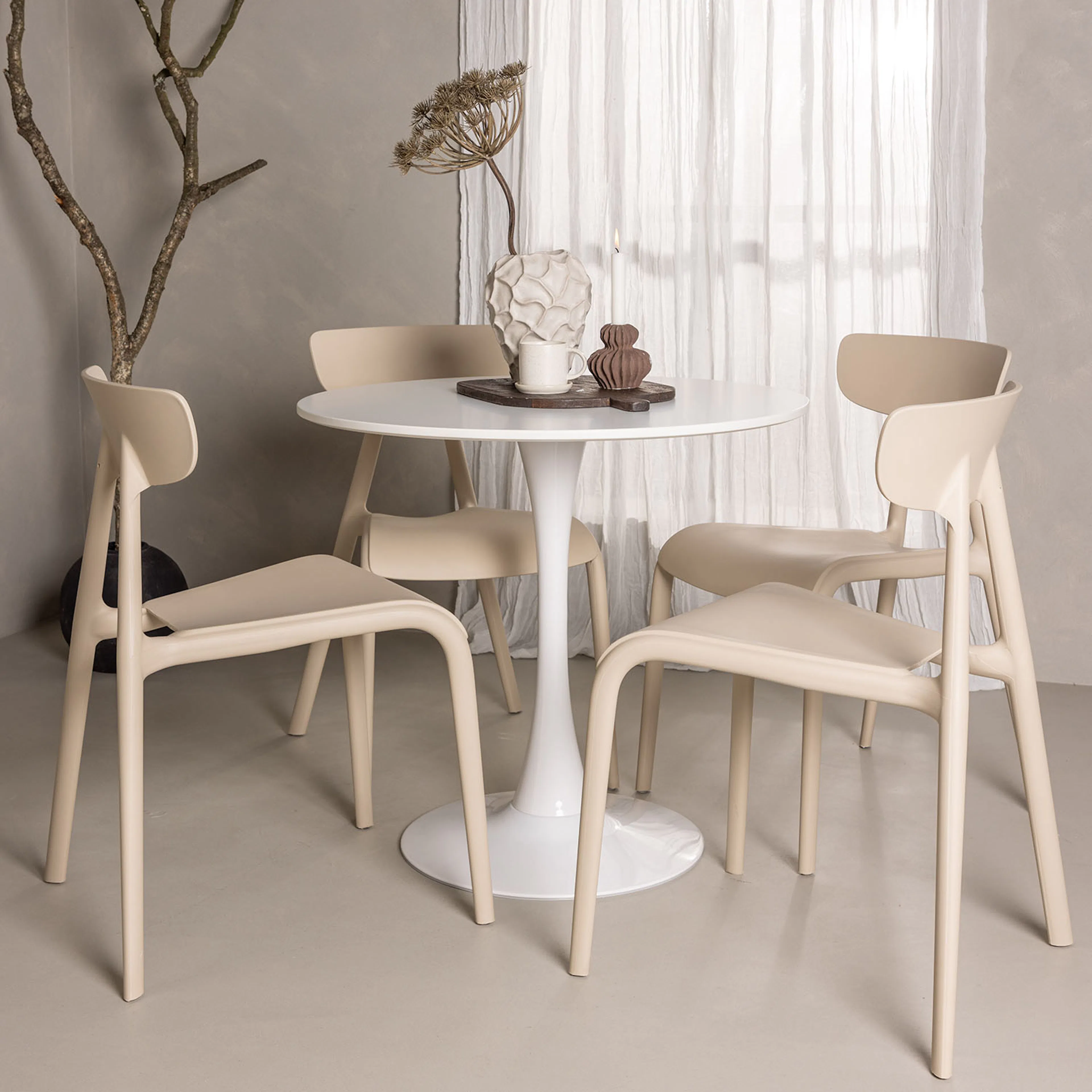 Beige/Vit