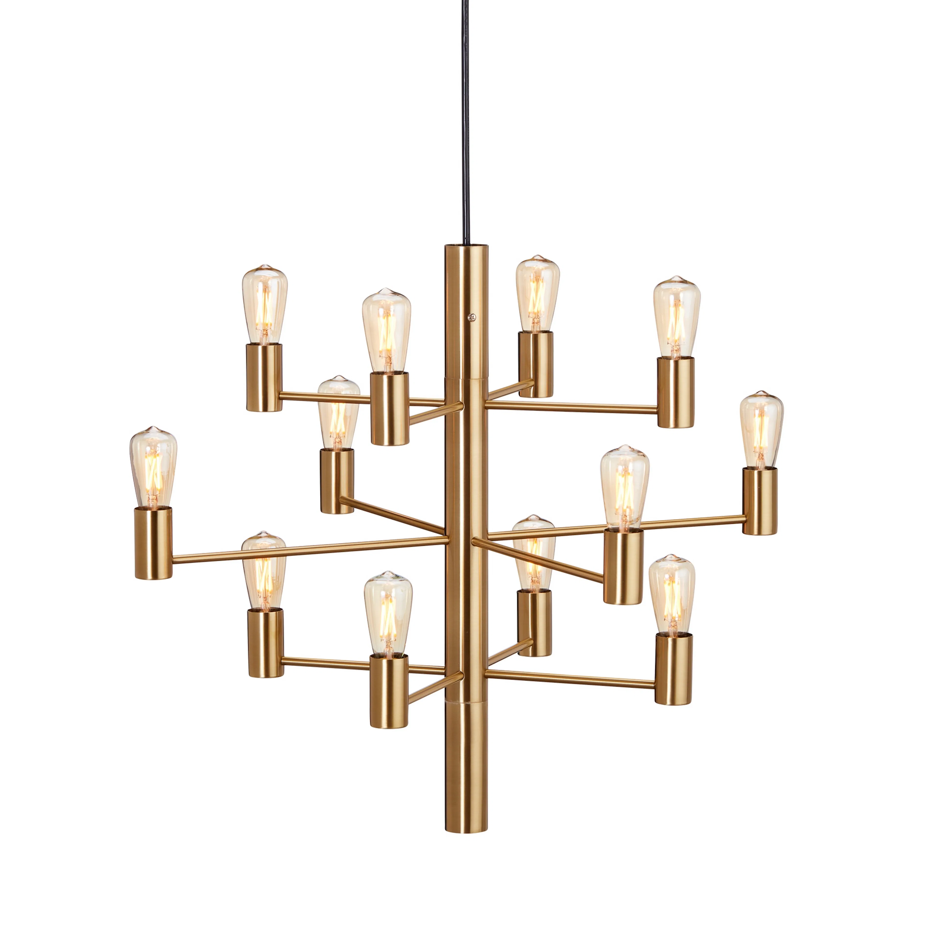Manola Krona (12) Satin brass mat E14 dim LED Satin