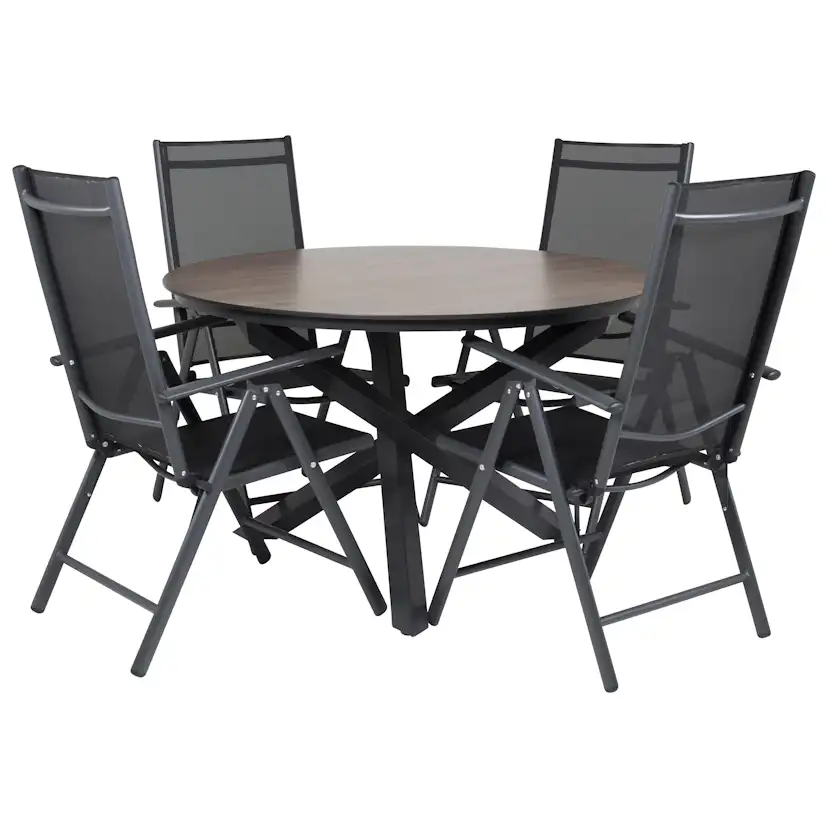 Matgrupp Venture Home Lea Ø 120 med 4 Bront Stolar