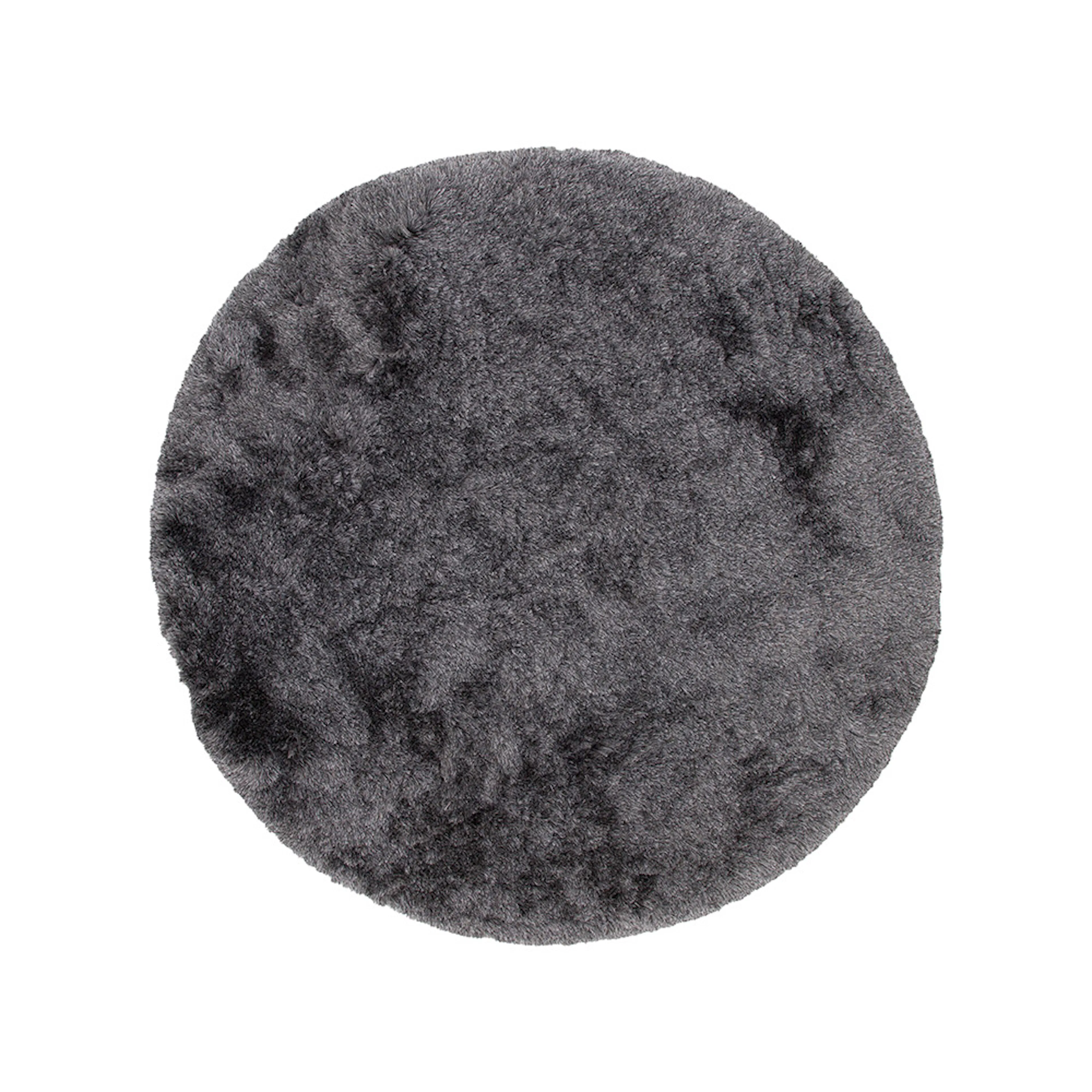 Shiva Shaggy Carpet ø200cm Grey Grå, Mått: 200x200 cm