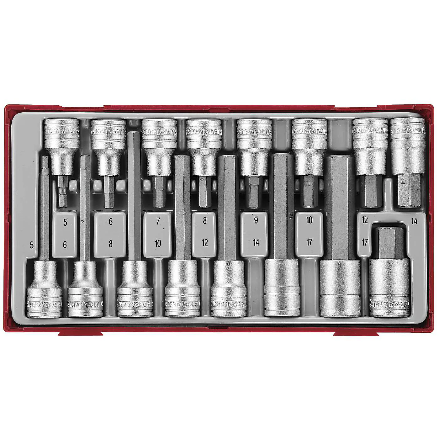 Insex hylsbitssats 16 delar med 1/2 tum fyrkantsfäste Teng Tools TTHEX16