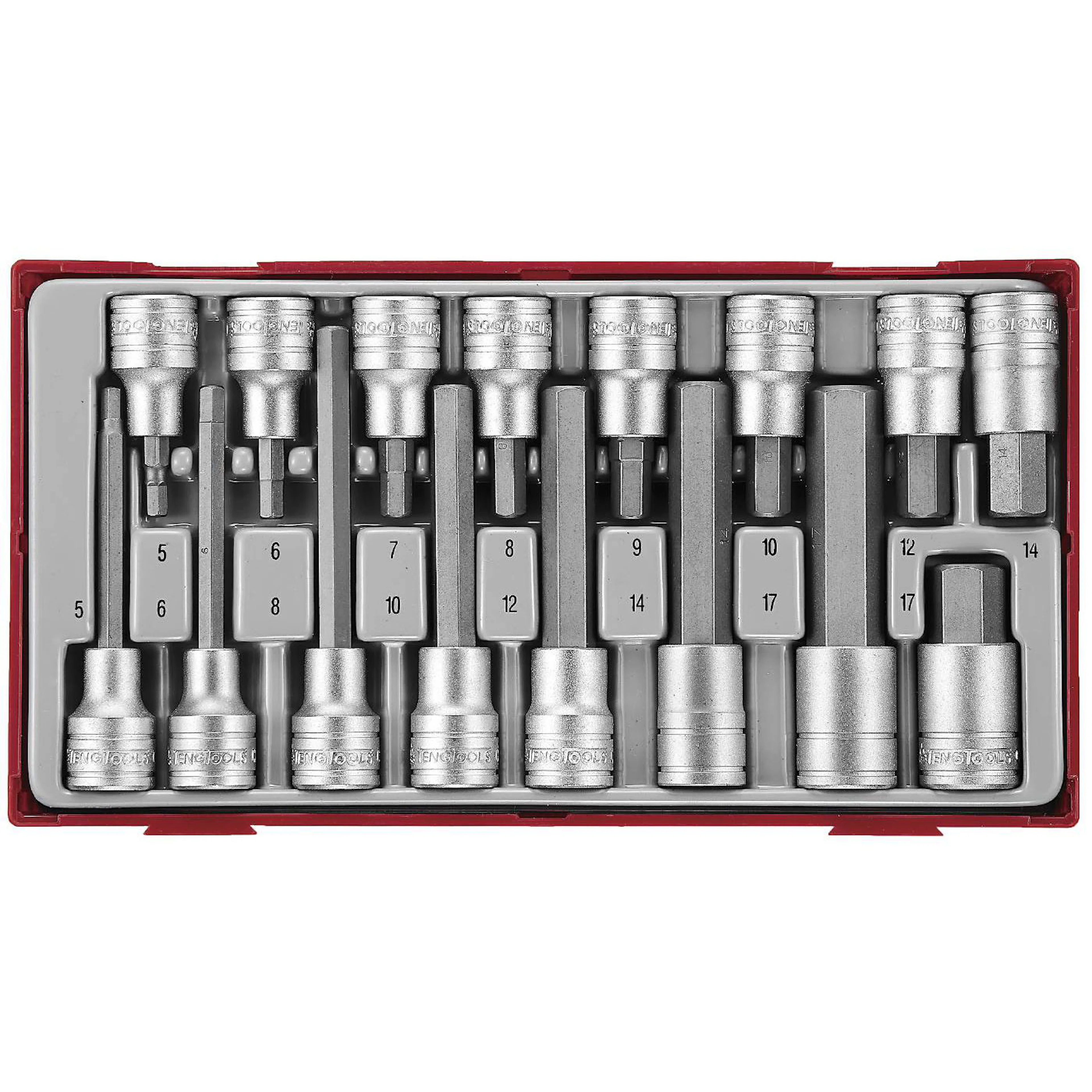 Insex hylsbitssats 16 delar med 1/2 tum fyrkantsfäste Teng Tools TTHEX16