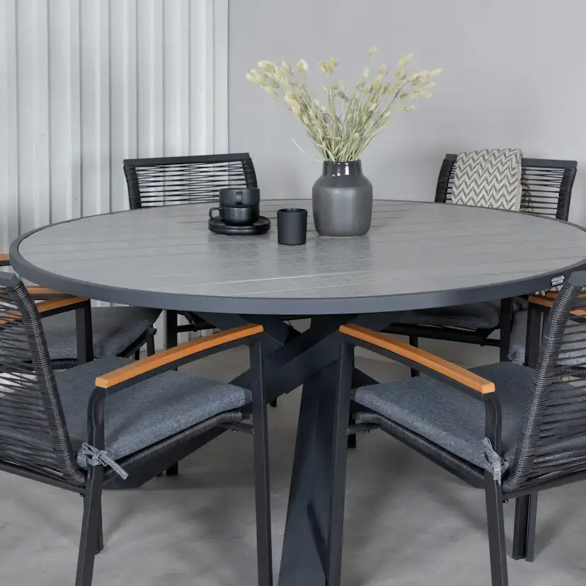 Matgrupp Utomhus Venture Home Pincy med 6 Douglas Trädgårdsstolar