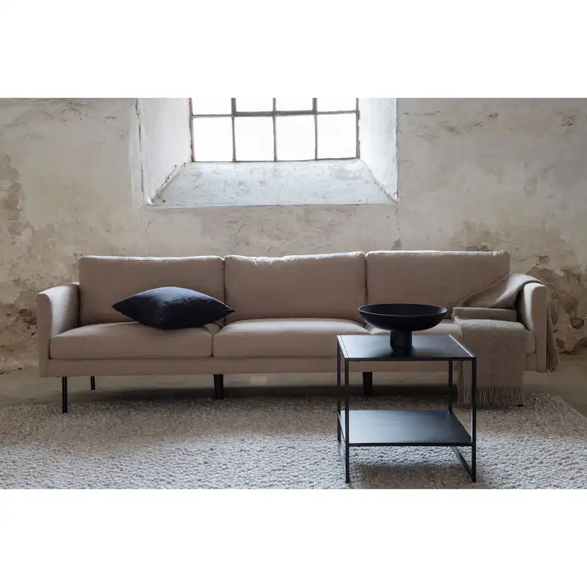 Zoom 3-seat Sofa - Black / Brown Fabric Brun