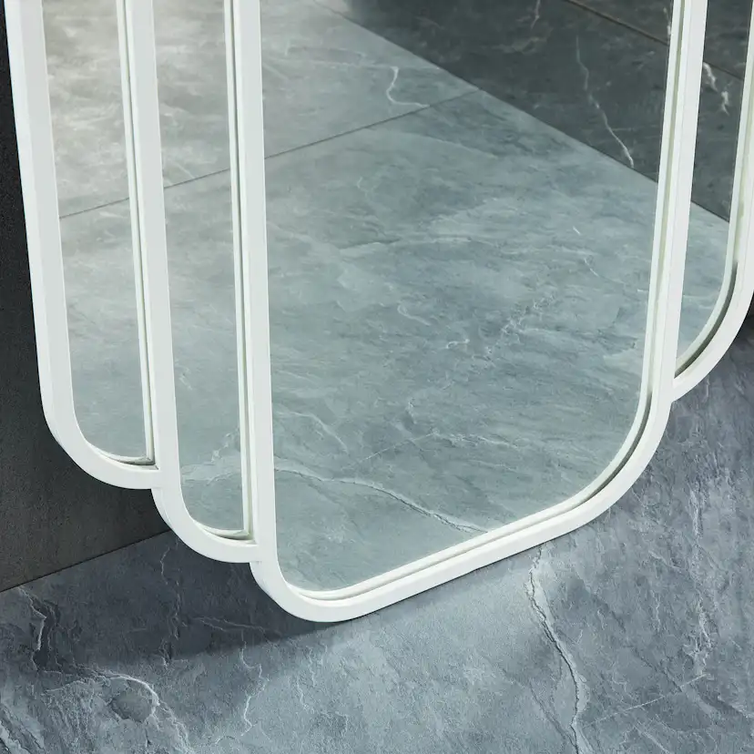 Hallspegel rund+sidodesign 900x1800mm - vit Vit