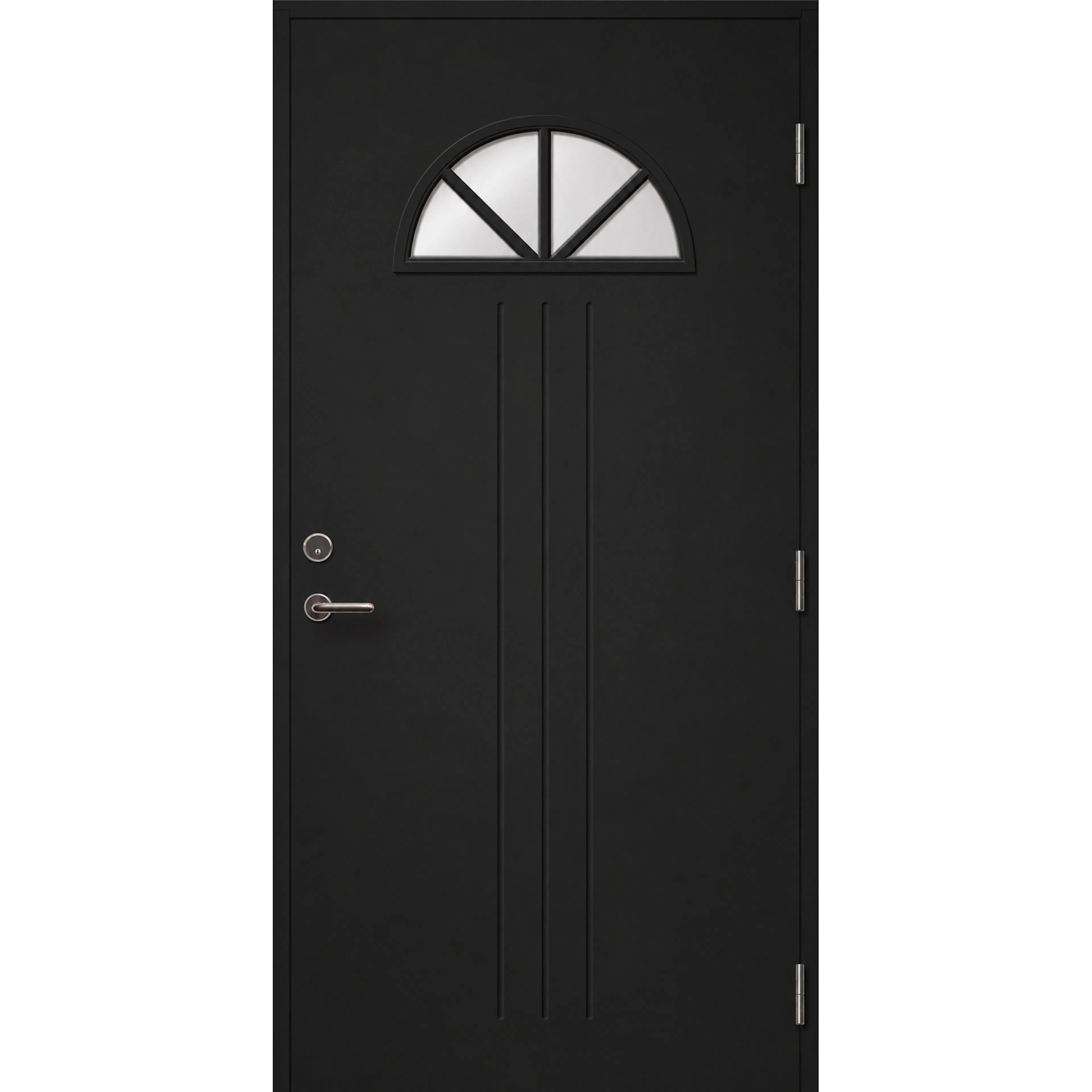 Ytterdörr Skandinaviska Dörrar Design glas rund Härjedalen: 9x20, S-9000-N, Svart