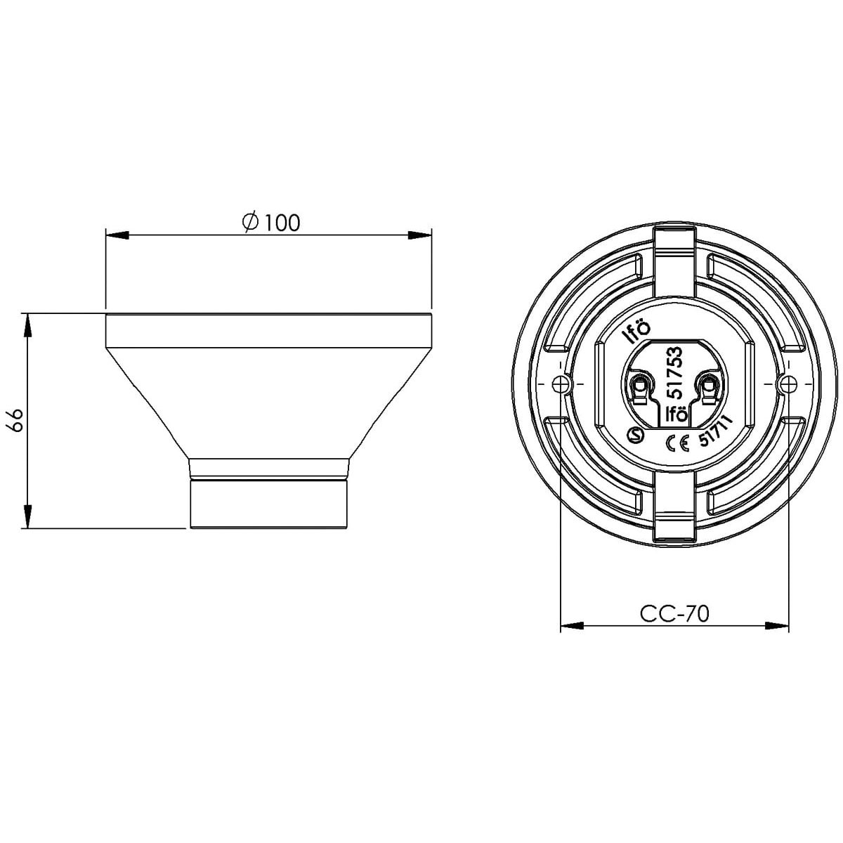 Fotlamphållare Ifö Electric D100