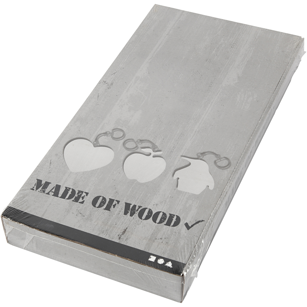 Nyckelring Creativ Company med Träskylt Stl 7x7 cm 128 St/1 Förp