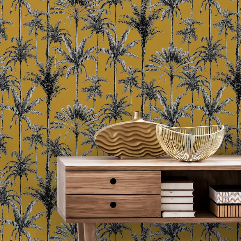 Tapet WOW Vintage Palm Mörk