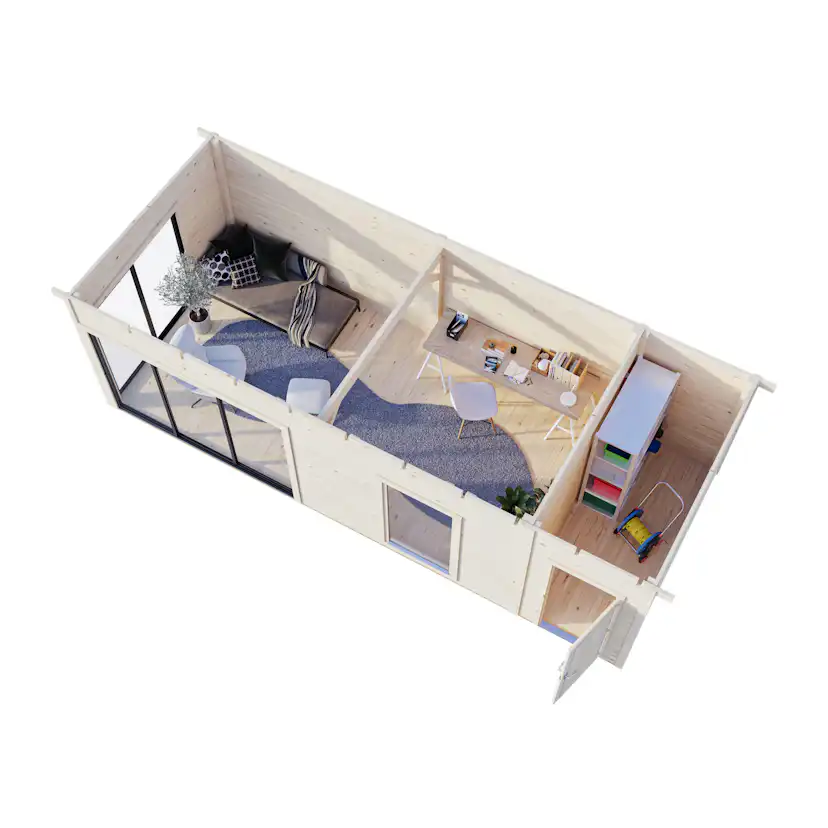 Stuga Palmako Andrea 22,1 m² Slide (inv. 21,1 m²)