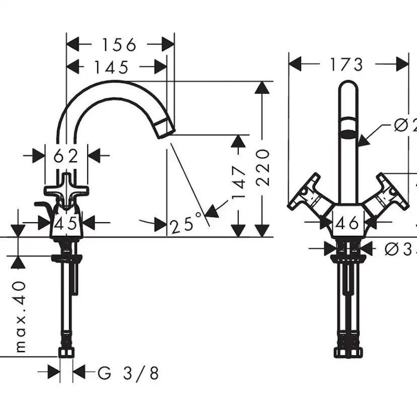Tvättställsblandare Hansgrohe Logic Classic 150
