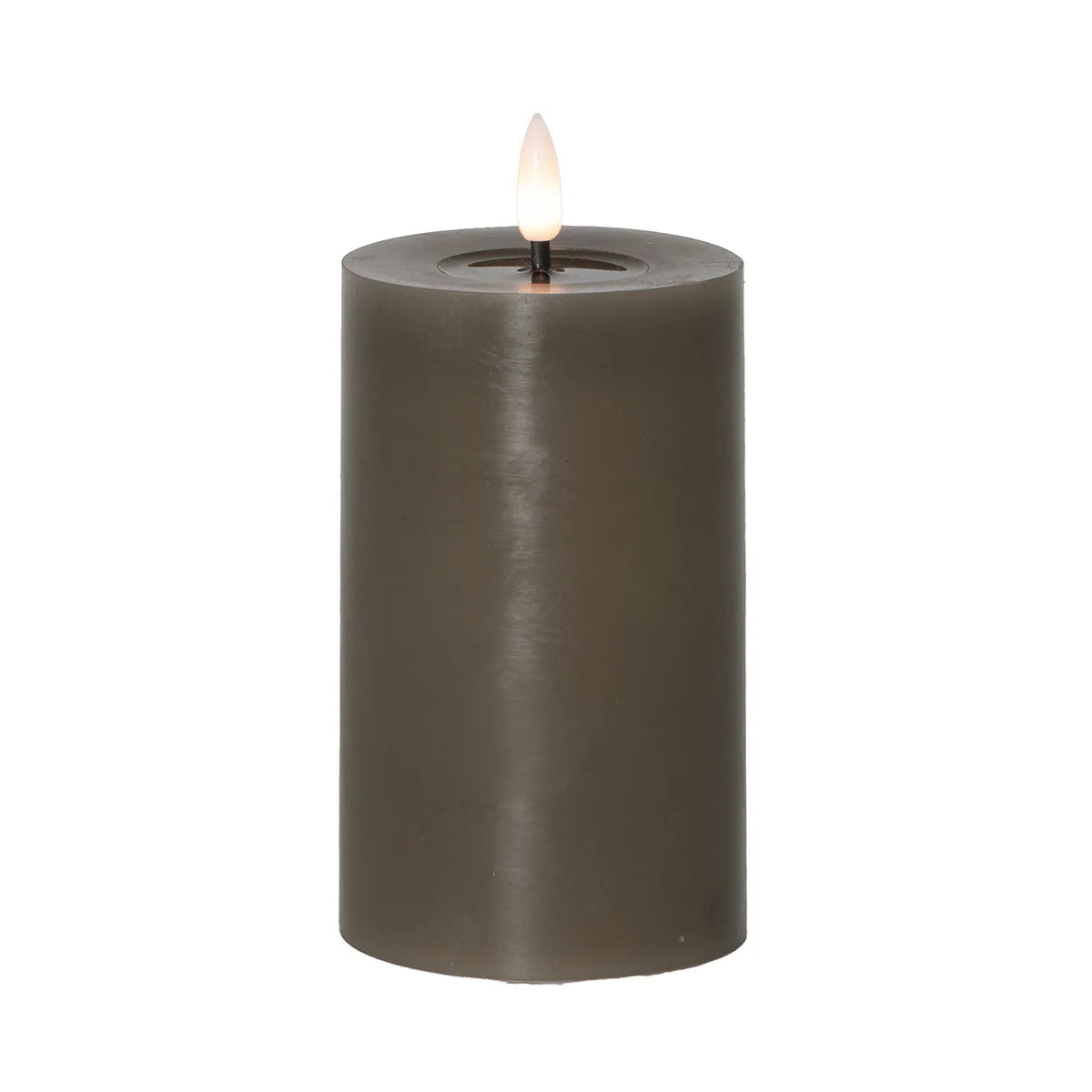 LEDBlockljus Flamme Flow 15 cm Mole Brun