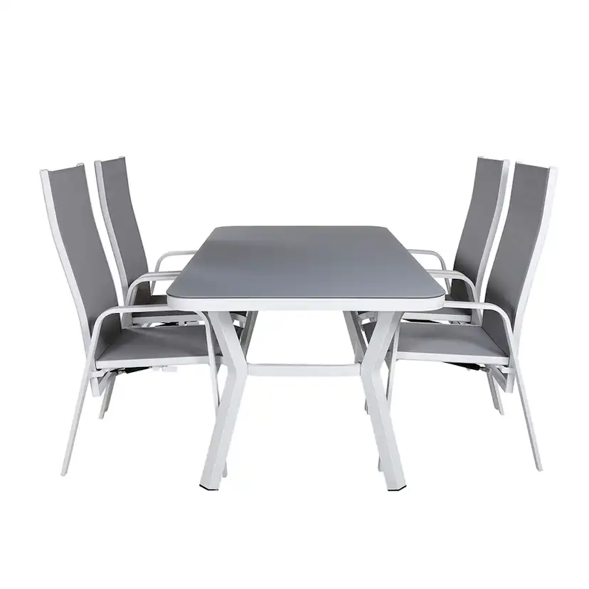 Matgrupp Venture Home Vyn Vit med 4 Curz Matstolar
