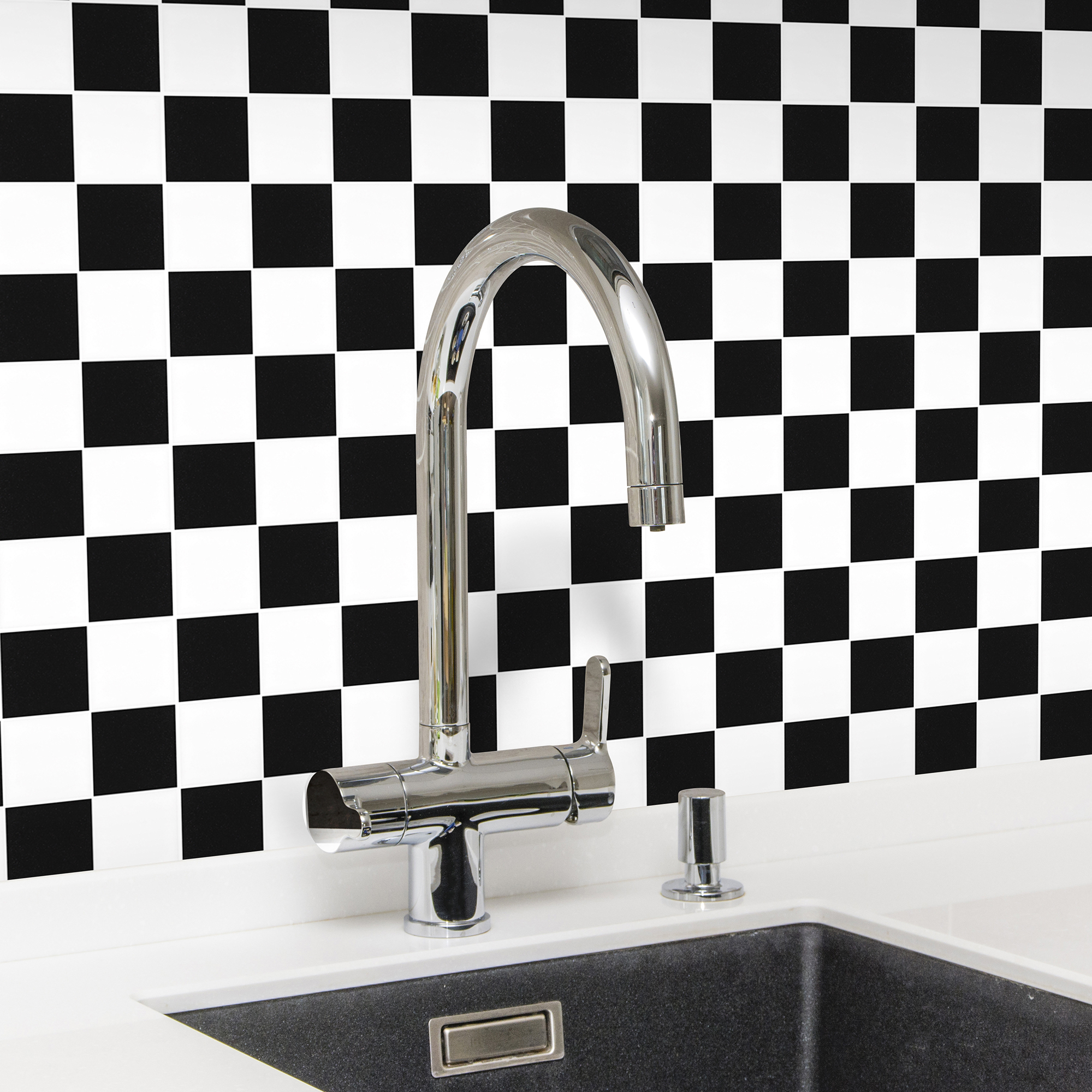 Klinkermosaik Arredo Titan Mix Svart/Vit Matt 5x5 cm