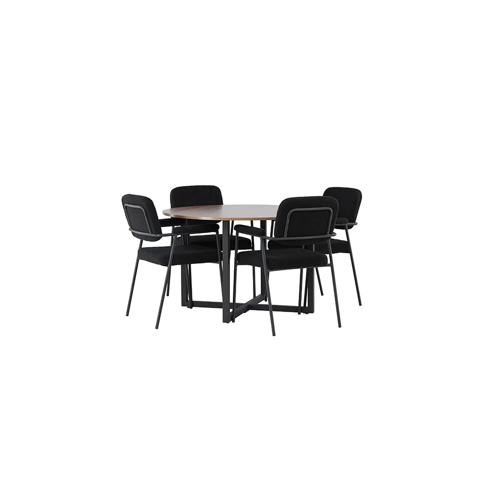 Matgrupp Venture Home Durango Ø120 cm med 4 st Yesterday stolar
