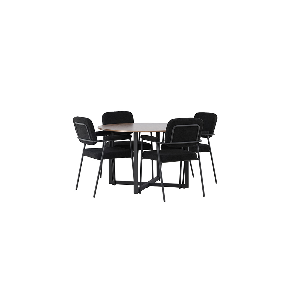 Matgrupp Venture Home Durango Ø120 cm med 4 st Yesterday stolar