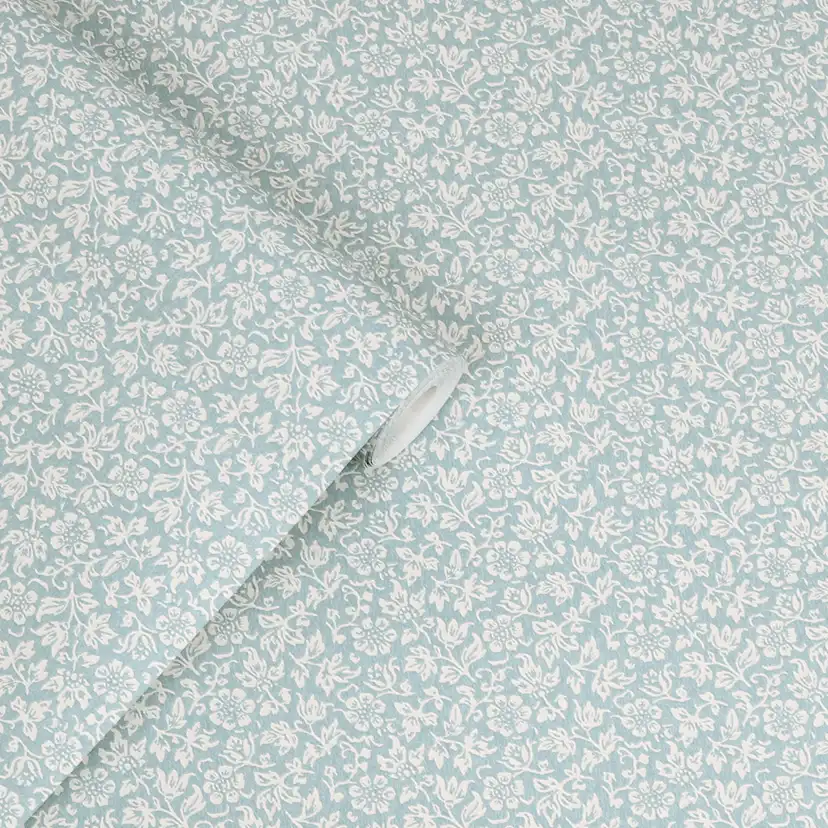 Tapet Laura Ashley Sweet Alyssum Pale Seaspray Blå 121078