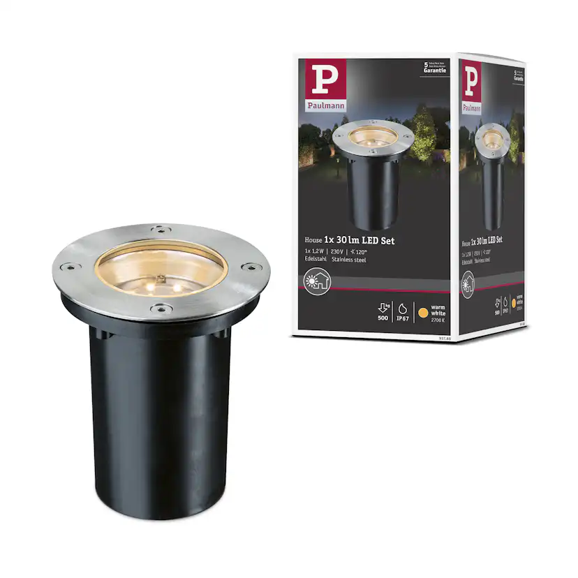 LED Infälld Markbelysning Paulmann Floor Rund IP67 230V Ljus: Warm White