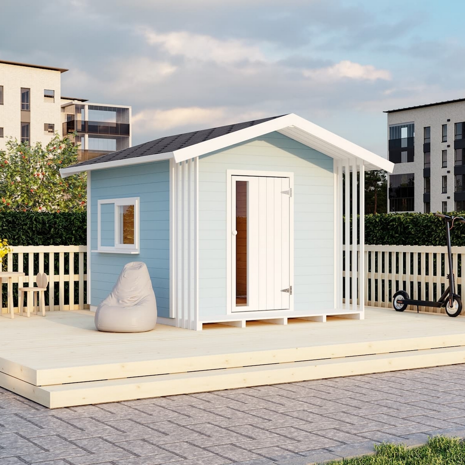 Lekstuga Luoman Lillevilla Satakieli 3,25 m² Trästuga med Sadeltak