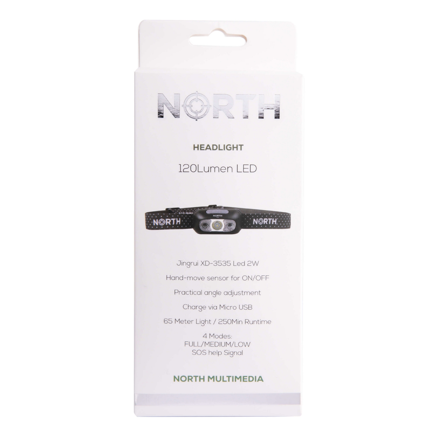 Pannlampa North 120 Lumen Svart Ca 65M Sensorkontroll