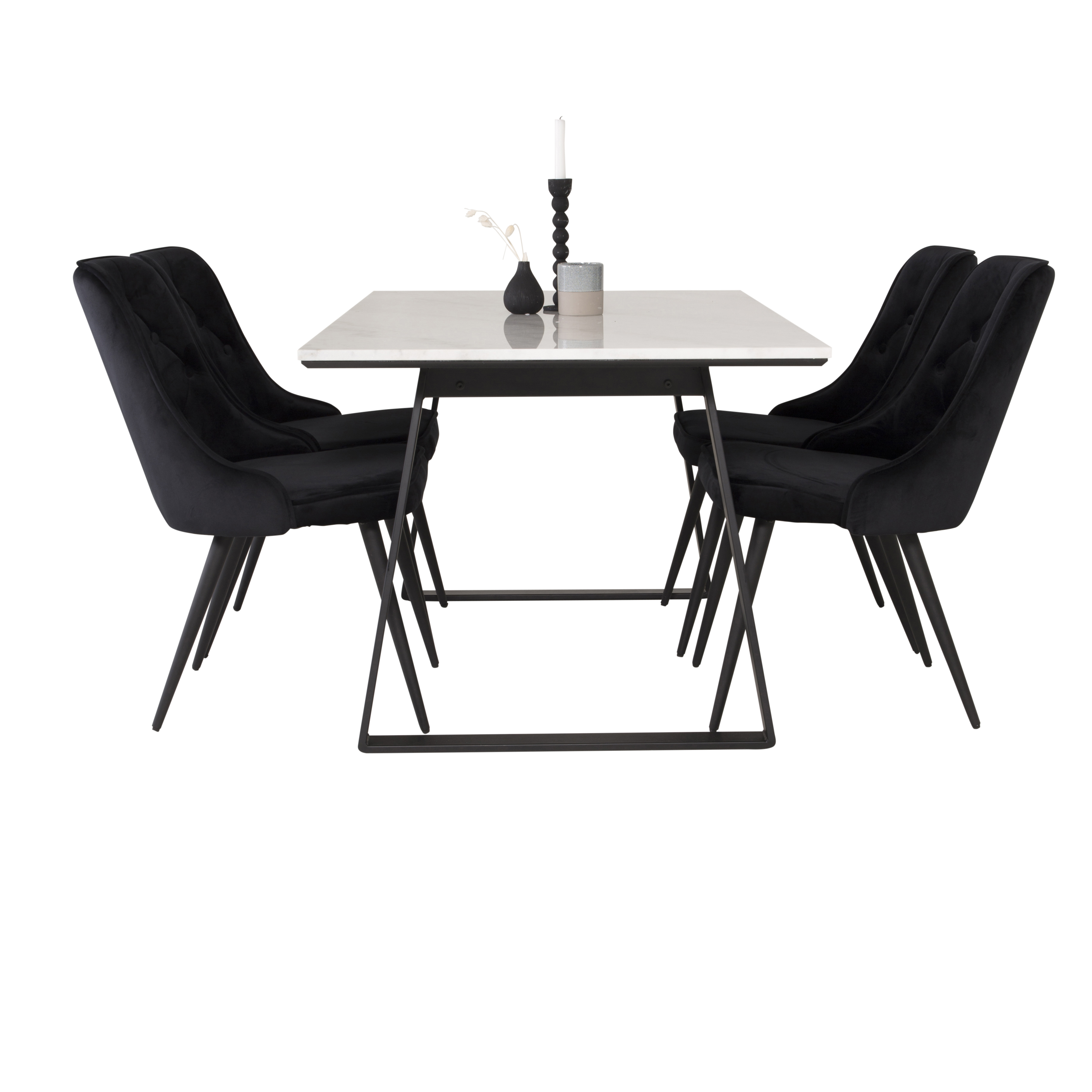 Matgrupp Venture Home Estelle 140 med 4 Vera Stolar Sammet