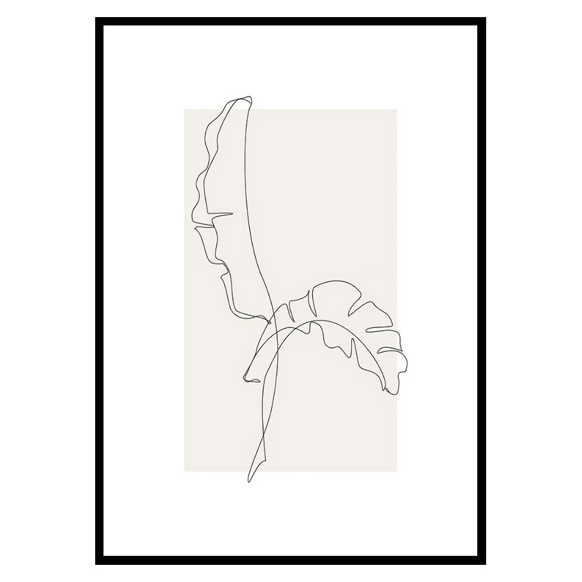 Poster Gallerix Banana Leaf Line Art No2
