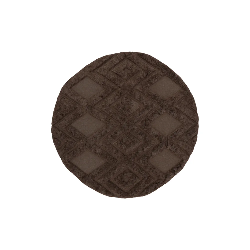 Dahlia Wool - 200*200- -Round-Nougat Brun