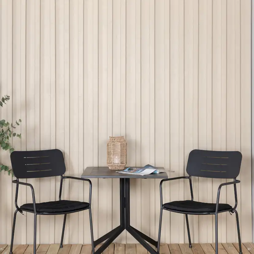 Way café table 70*70+Nicke Dining chair w. armrest - Black S Svart