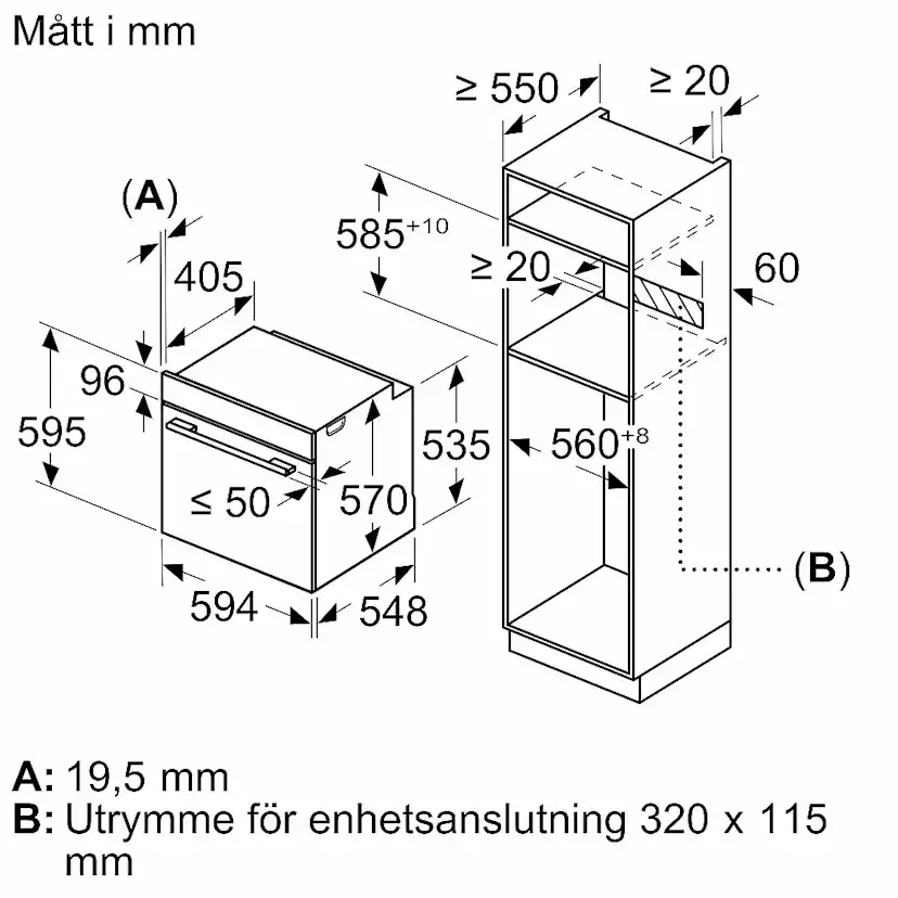Inbyggnadsugn Bosch Serie 6 HBG537FB3 Svart med AutoPilot och 3D Hotair