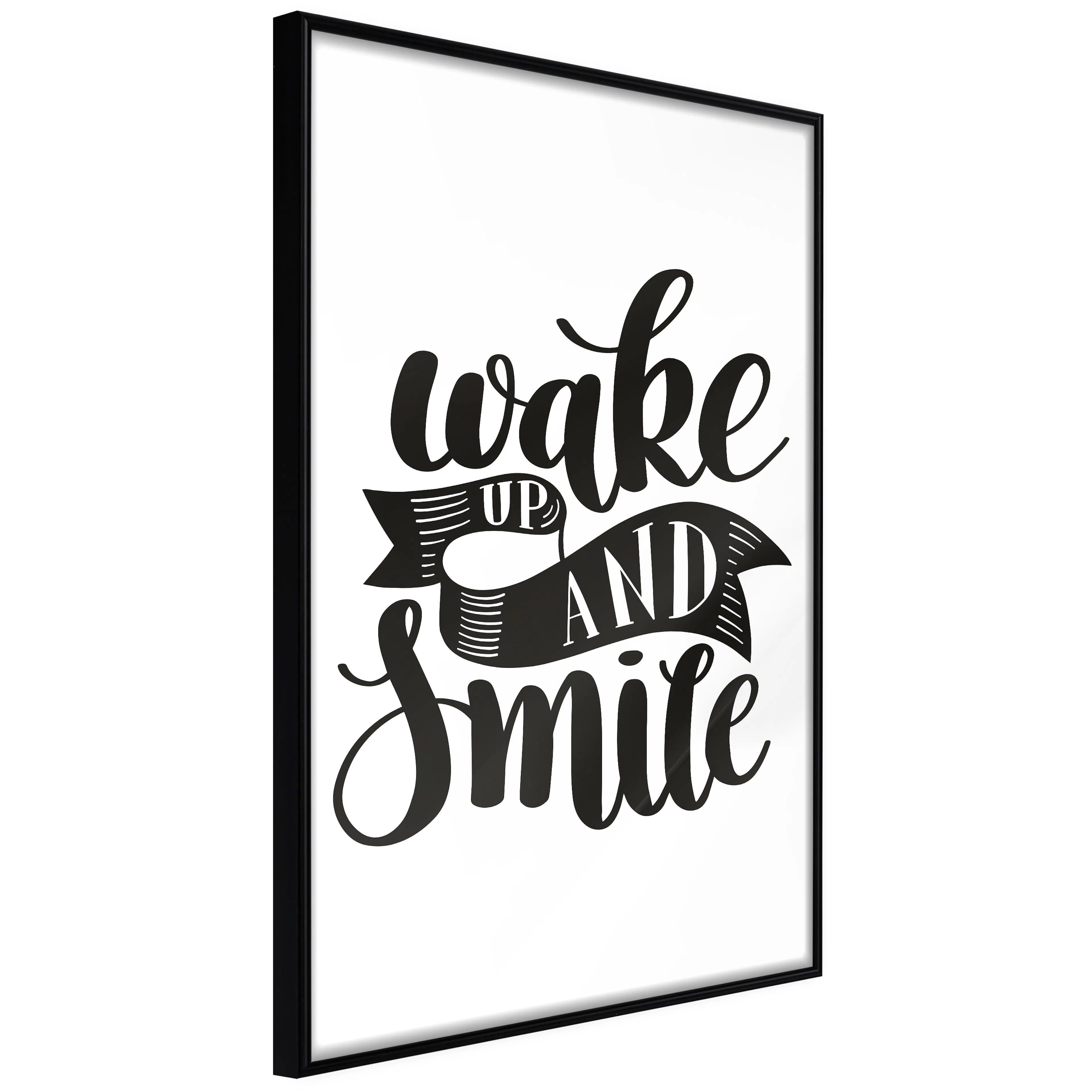 Affisch - Wake up and Smile [Poster] 20x30 Svart ram, 20x30 cm