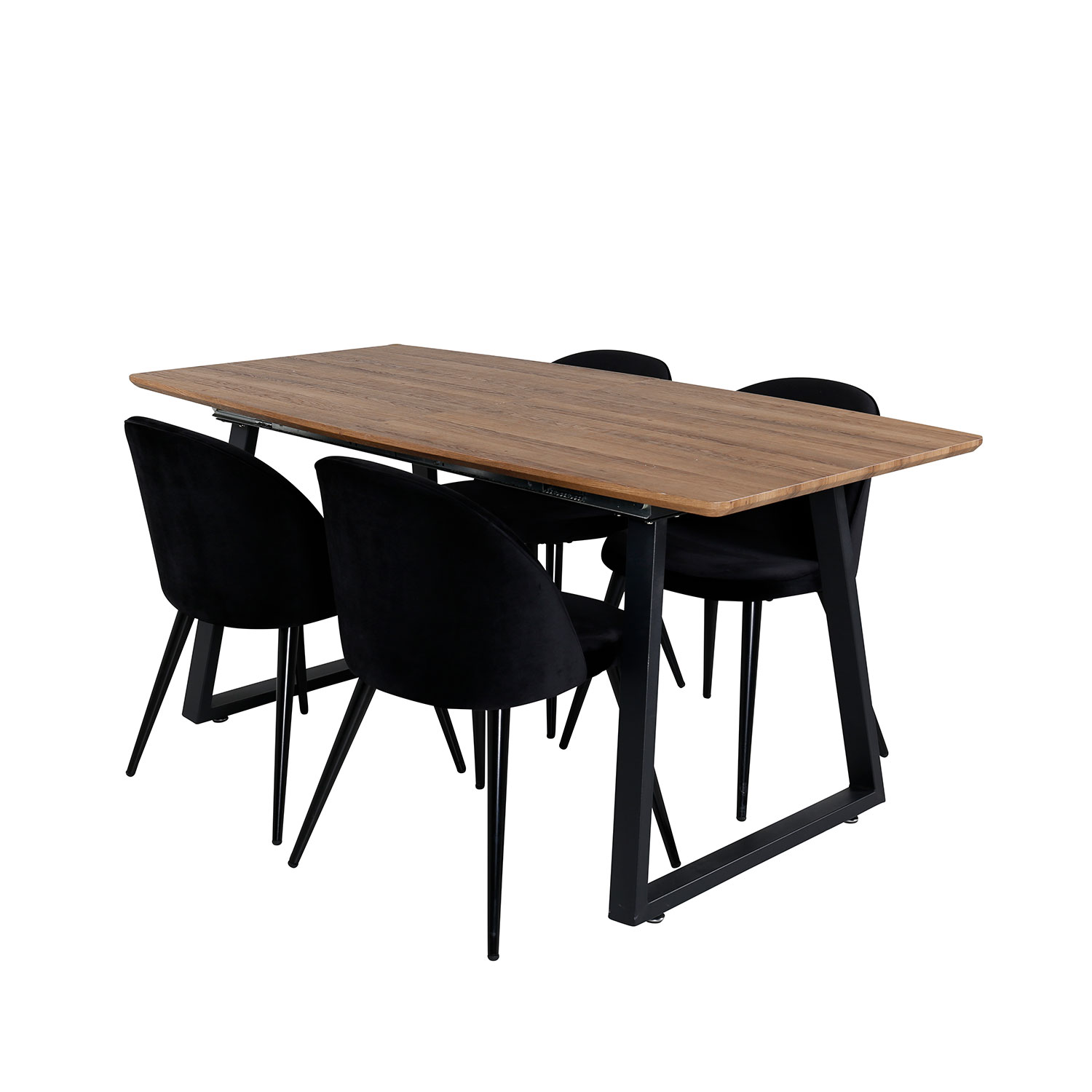 Matgrupp Venture Home Inca med 4 Velvet stolar