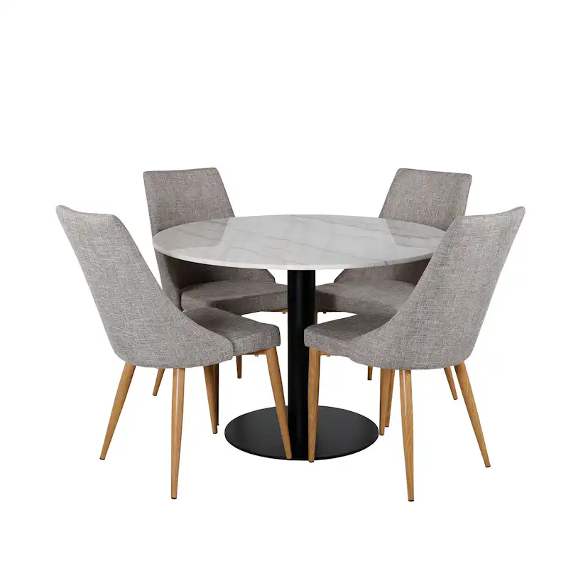 Matgrupp Venture Home Estelle med 4 Leone stolar