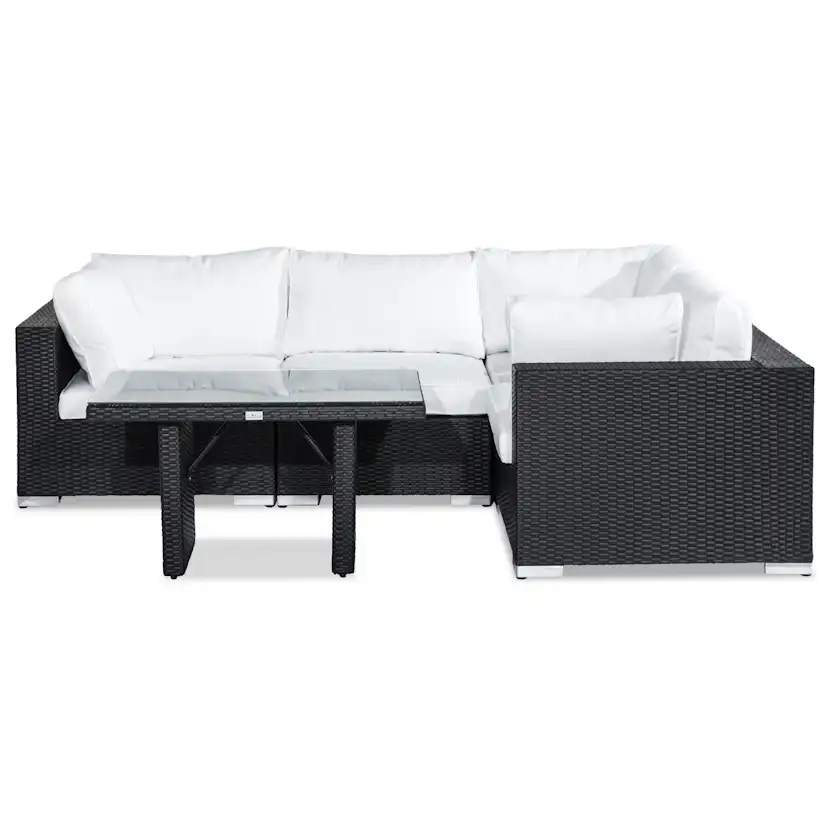 Loungegrupp Comfort Garden Bahamas 4-sits Hörn med Soffbord 100x60 och Armstöd Utomhus