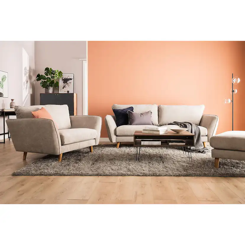 Trend Lyx 3-sits Soffa Beige, Svarta ben