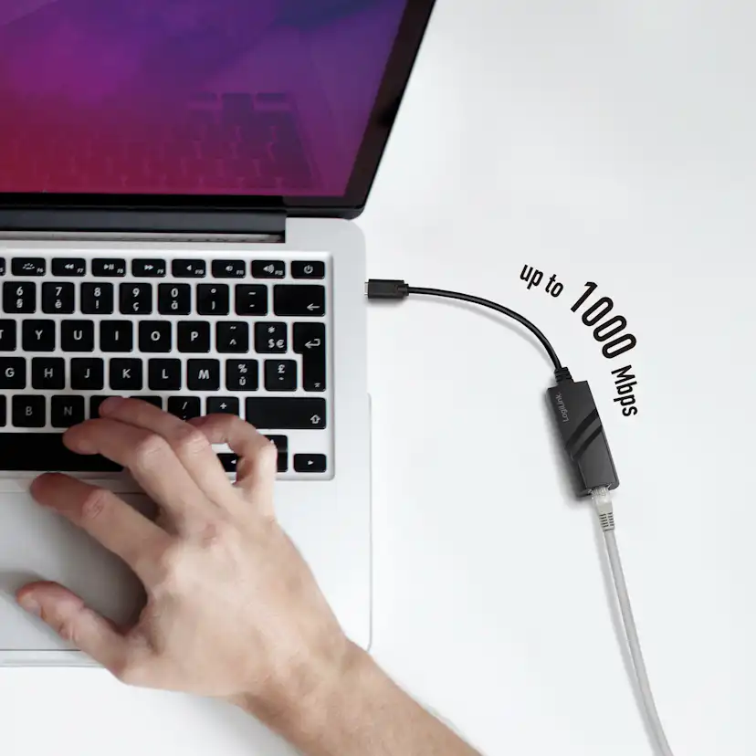 USB-C Nätverksuttag LogiLink RJ45 Gigabit