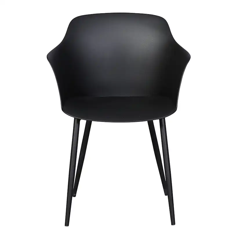 Trädgårdsstol ENVY DESIGN Camilla Svart, Modern Utemöbel i Plast, 2-pack