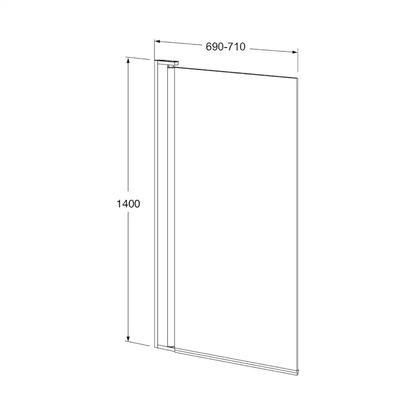 Gustavsberg Square badkarsdörr, rak 70cm 690x1390 mm