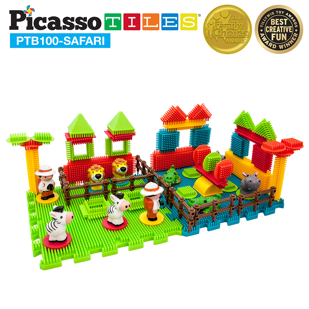 Byggbitar Picasso Tiles Bristle Blocks 100 Bitar Safari