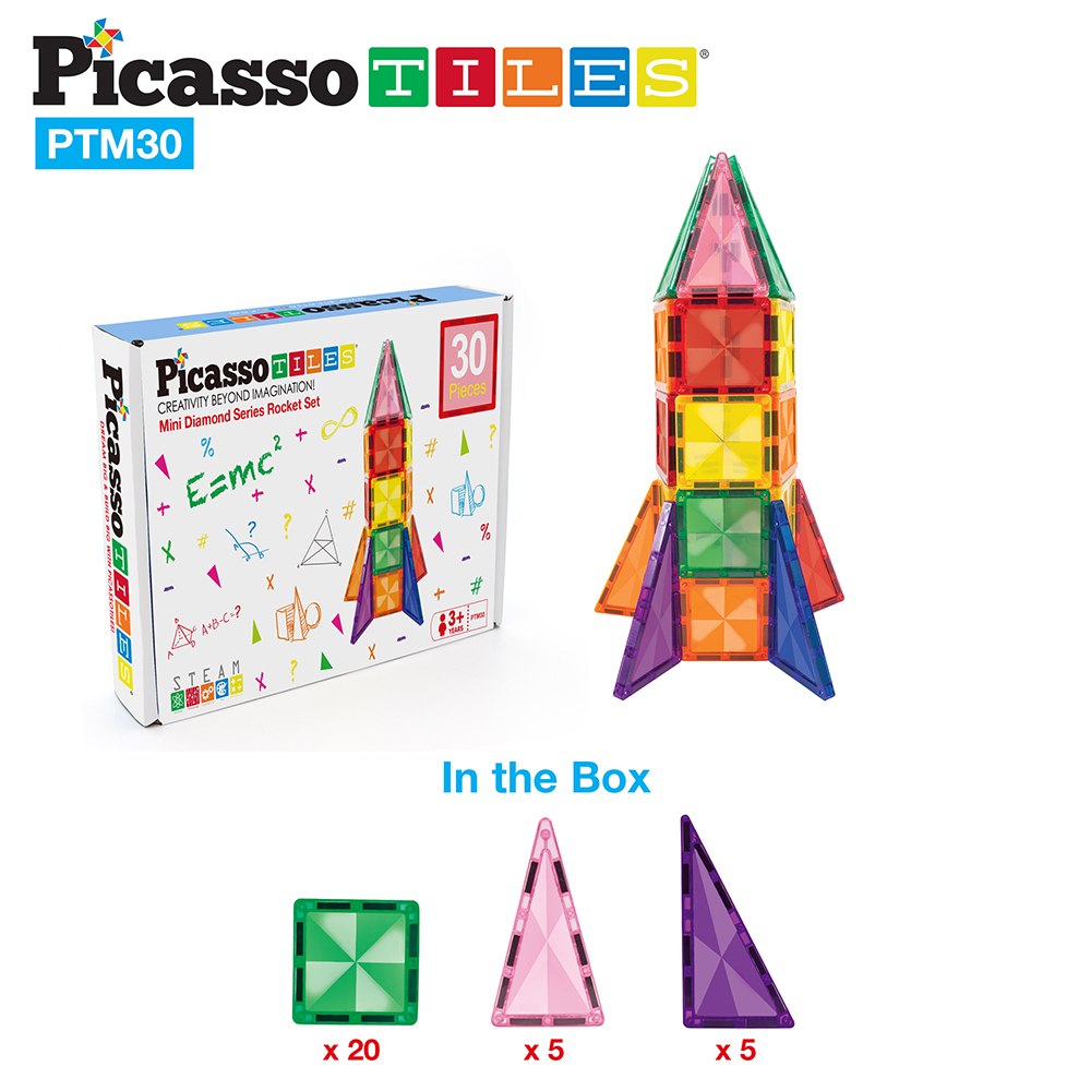 Magnetplattor Picasso Tiles 30 bitar Mini