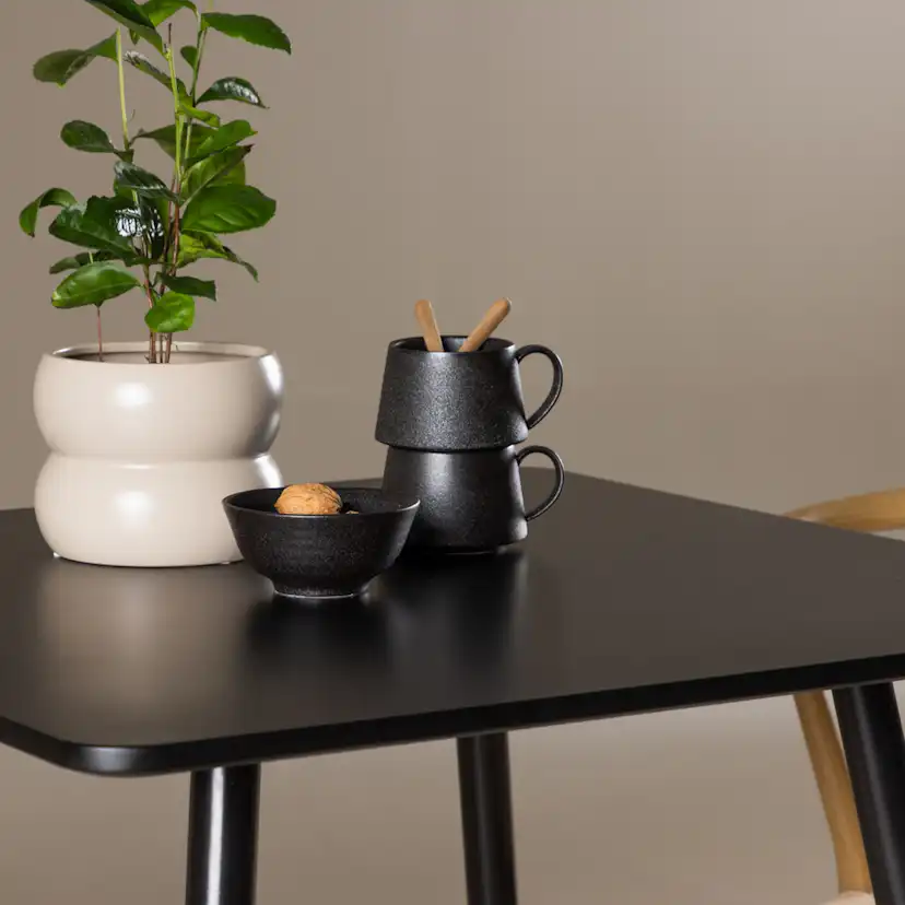 Polar Dining Table 75x75 cm - Black / Black Svart