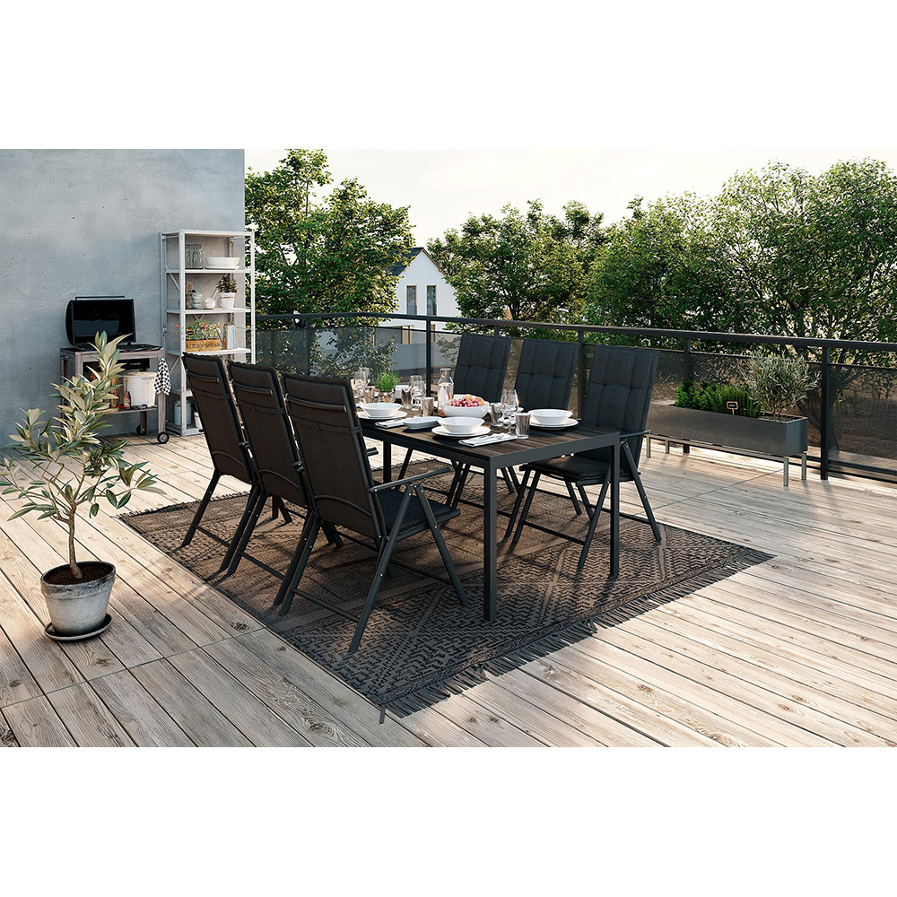 Matgrupp Comfort Garden Tunis 205 med 6 Positionsstolar Maggie