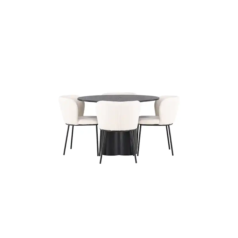Matgrupp Venture Home Olivia Ø110 cm med 4 st Edina stolar