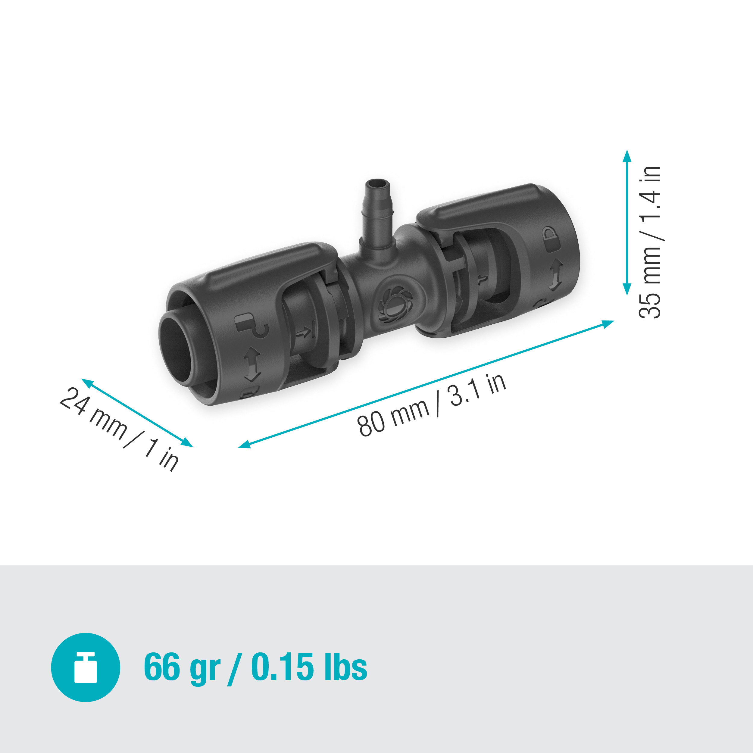 Gardena T-koppling reducering 13mm