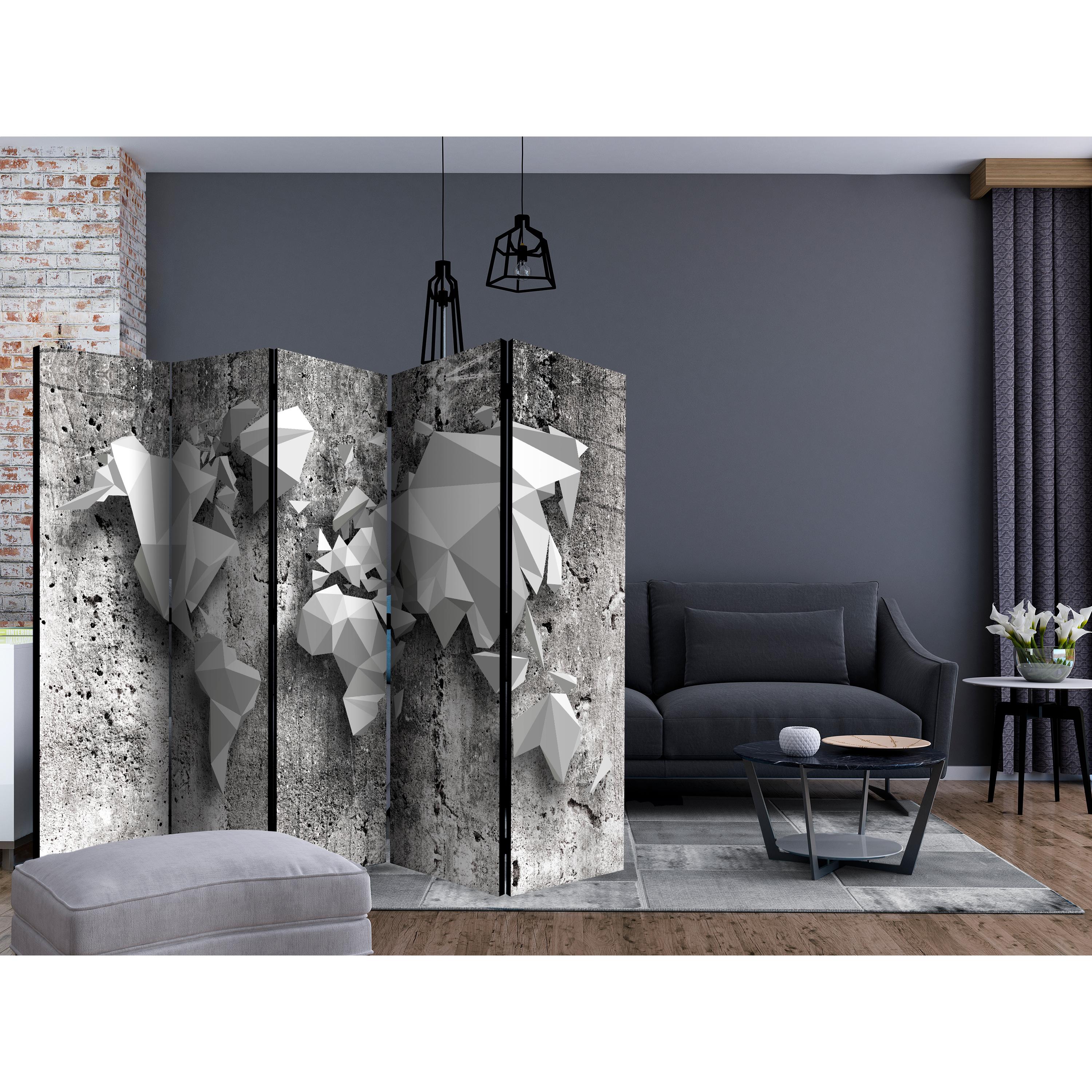 Rumsavdelare Skärmvägg Arkiio World Map Origami II 225x172 cm